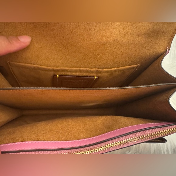 Coach Klare Crossbody Bag In Signature Canvas Color: Im/Tan/Fuschia - Picture 11 of 13